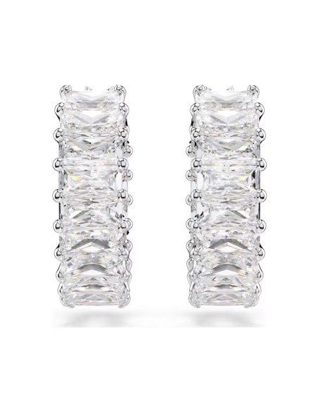 Swarovski Matrix Ohrringe - moderne Eleganz in Weiß, rhodiniert und mit Zirkonia