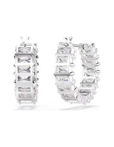 Swarovski Matrix Ohrringe - moderne Eleganz in Weiß, rhodiniert und mit Zirkonia