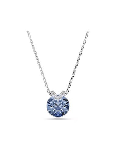 Pendente Swarovski Bella V: sofisticação em azul e ródio, luxo e durabilidade garantidos.