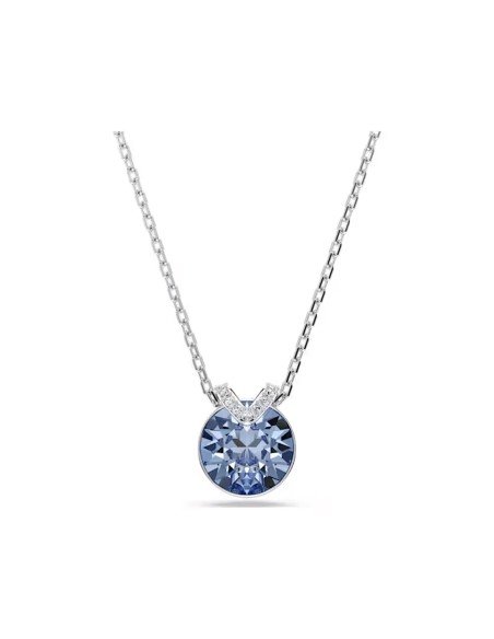 Colgante Swarovski Bella V: sofisticación en azul y rodio, lujo y durabilidad garantizada.