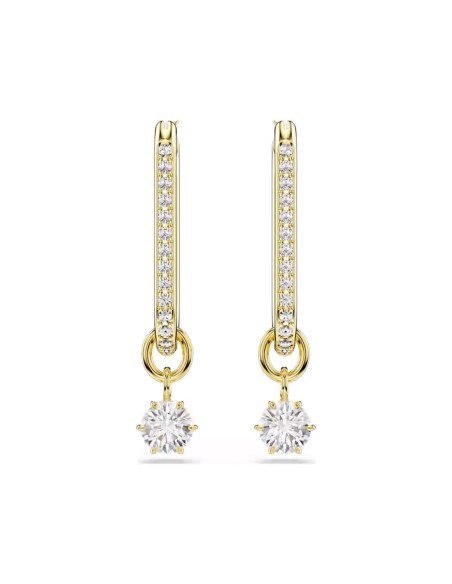 Brincos Constella Swarovski: Elegância em branco e dourado para qualquer ocasião