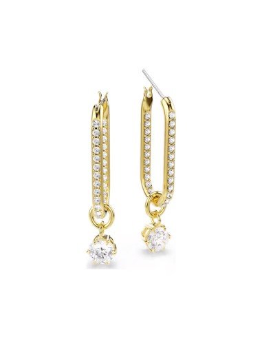 Pendientes Constella Swarovski: Elegancia en blanco y baño oro para cualquier ocasión