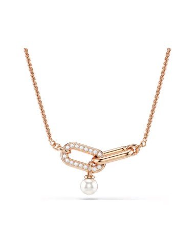 Swarovski Constella mit weißer Perle und Roségold-Anhänger: einzigartige Eleganz und Vielseitigkeit.