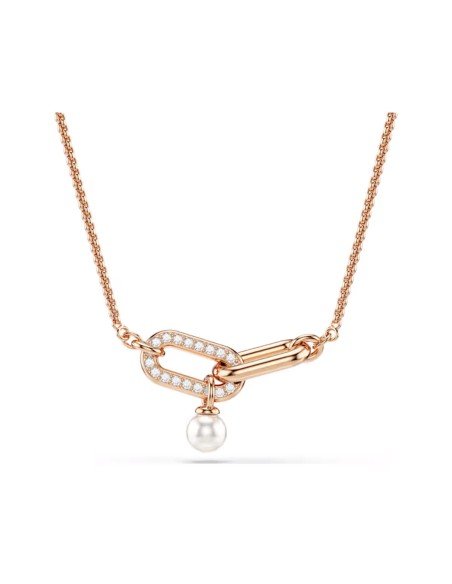 Swarovski Constella mit weißer Perle und Roségold-Anhänger: einzigartige Eleganz und Vielseitigkeit.
