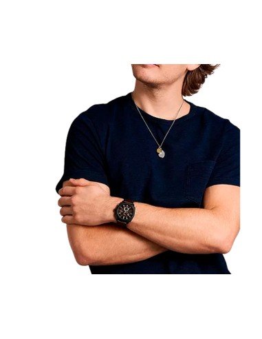 Fossil Machine montre chronographe en cuir marron design masculin robuste et personnalisable