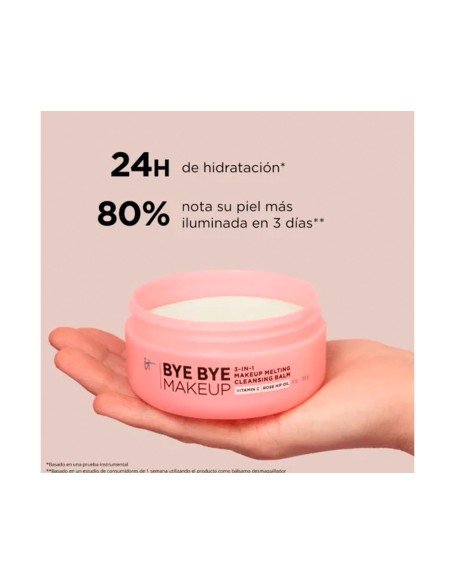 3-in-1-Make-up-Entferner: Reinigen, aufhellen und Feuchtigkeit spenden für bis zu 24 Stunden mit It Bye Bye Make Up