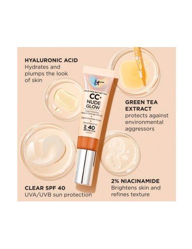 IT CC+ Nude Glow light foundation: strahlende und geschützte Haut, 24h Feuchtigkeit, tägliche Perfektion