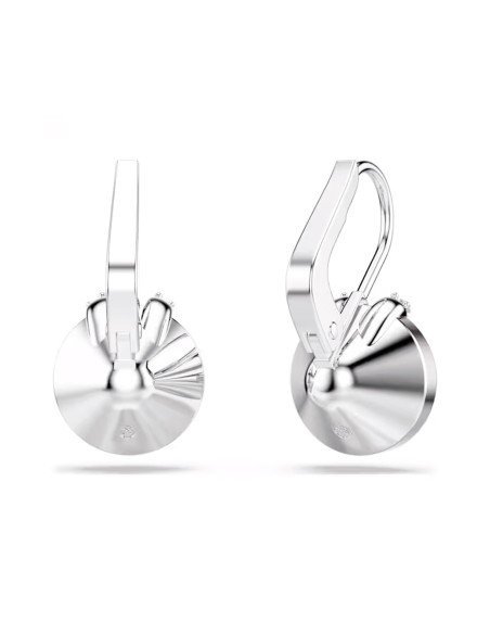 Bella V Earrings: Pink Swarovski crystals with elegant rhodium plating