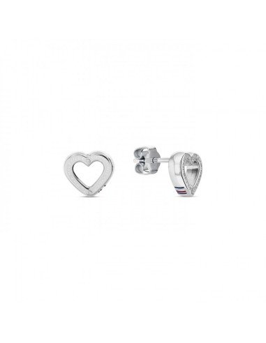 Pendientes Tommy Hilfiger de corazón en tono plateado: elegancia y estilo modernos