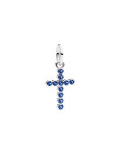 Pandora charm colgante cruz azul: elegancia y simbolismo en plata y circonitas
