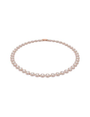 Collier Swarovski Angelic : Elégance intemporelle en or blanc et rose, technique artisanale unique