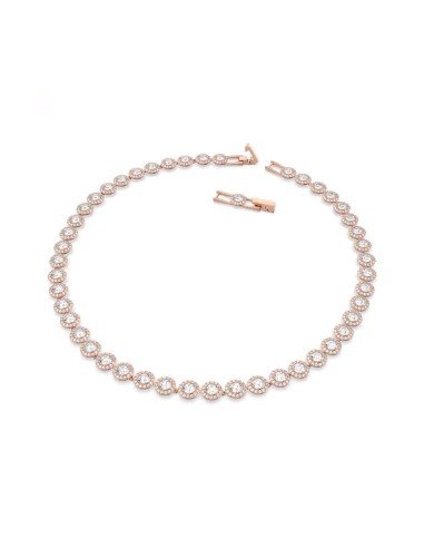 Collier Swarovski Angelic : Elégance intemporelle en or blanc et rose, technique artisanale unique