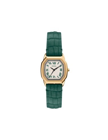 Montre Fossil Harlow en cuir de crocodile vert : élégance et style au quotidien