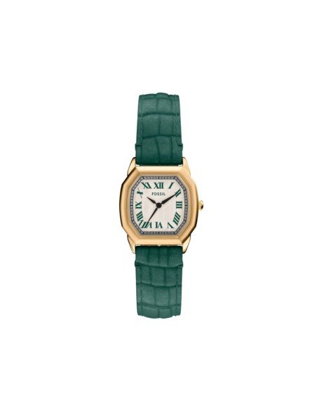 Montre Fossil Harlow en cuir de crocodile vert : élégance et style au quotidien