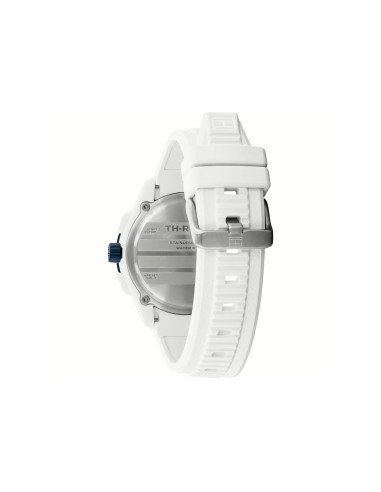 Montre Tommy Hilfiger pour homme : design sportif, bracelet en silicone blanc, 10 ATM