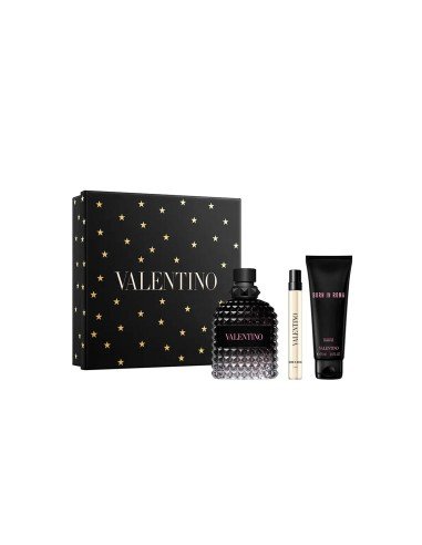 Conjunto Valentino Uomo Born in Roma: colónia elegante + gel de banho, aroma moderno e sofisticado