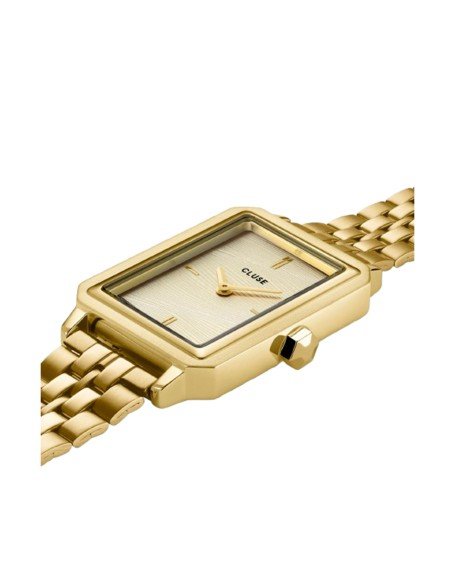 Montre Cluse Fluette en or : un style sophistiqué et durable avec un cadran à la texture sableuse