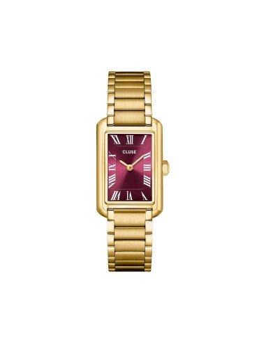 Cluse Belisenna Uhr: Retro-Eleganz in Goldtönen und mit weinrotem Zifferblatt