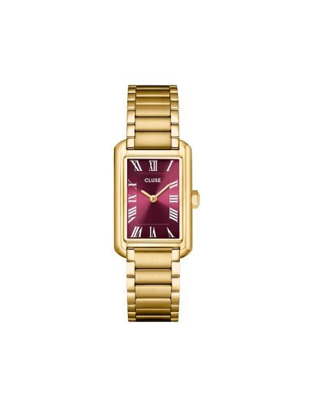 Reloj Cluse Belisenna: Elegancia Retro en Tono Dorado y Esfera Vino