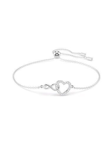 Bracciale Infinity e Cuore Swarovski: eleganza e brillantezza eterna in rodio e zirconi