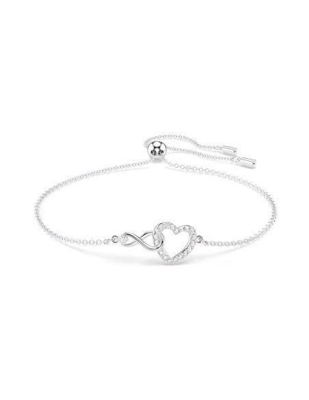 Pulsera Swarovski Infinity y Corazón: Elegancia y brillo eterno en rodio y circonitas
