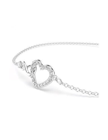 Pulsera Swarovski Infinity y Corazón: Elegancia y brillo eterno en rodio y circonitas