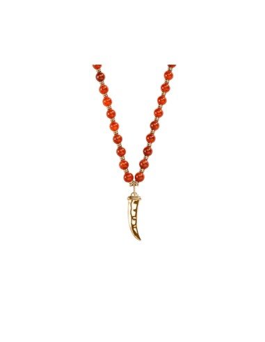 Agatha Paris BE Rotgold lange Halskette: Unterscheidung und zeitloser Stil mit goldenem Horn.
