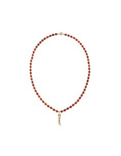 Agatha Paris BE Rotgold lange Halskette: Unterscheidung und zeitloser Stil mit goldenem Horn. 2