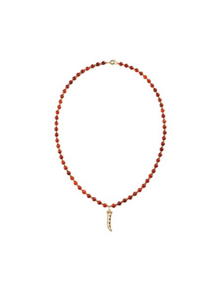 Agatha Paris BE Rotgold lange Halskette: Unterscheidung und zeitloser Stil mit goldenem Horn.