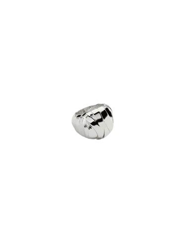 Agatha Paris argenté BE bague large : élégance en argent sterling avec zircon et cristal