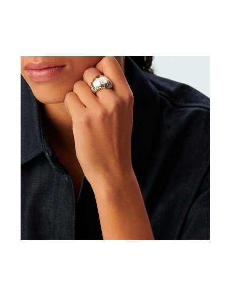 Anello largo BE placcato argento Agatha Paris: eleganza in argento con zirconi e cristalli