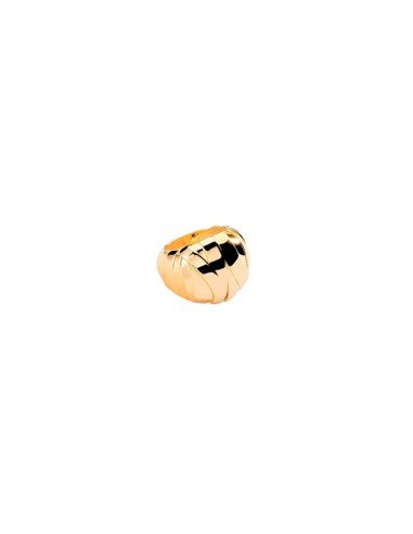 Anello largo d'oro Agatha: eleganza e modernità con pietre zirconiche brillanti