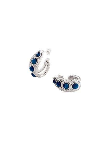 Agatha Paris Be blue silver creoles : l'élégance moderne pour toutes les occasions
