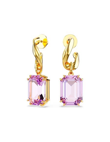 Millenia Swarovski Ohrringe: Eleganz in Gold und lila Kristall für besondere Anlässe