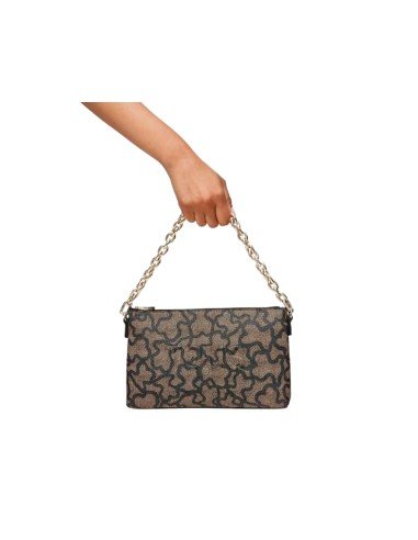Clutch negro Kaos Icon de Tous: bolso elegante y versátil con estampado icónico