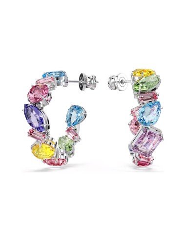 Swarovski Ohrringe mit Edelsteinbesatz: mehrfarbig, elegant und rhodiniert.