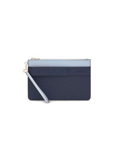 Tous Audree Saffinao Clutch: eleganza in blu navy e grigio con pelle saffiano