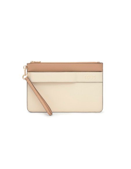 Pochette Audree Saffinao by Tous : élégance minimaliste en beige et sable pour toutes les occasions