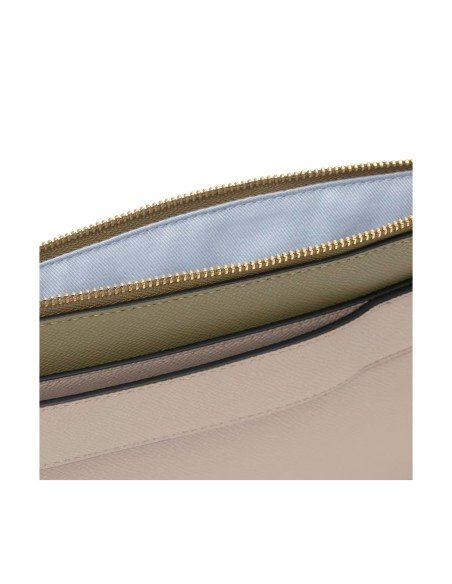 Taupe and olive green Audree Saffiano clutch by Tous: elegance and everyday functionality