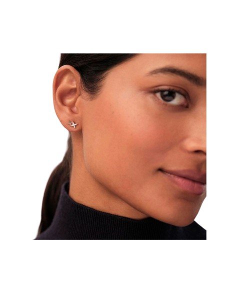 Pendiente Agatha Paris Mini Cristal Plateado Elegante y Versátil con Circonitas