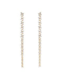 Boucles d'oreilles longues Beloved d'Agatha : élégance et brillance en or et zircone