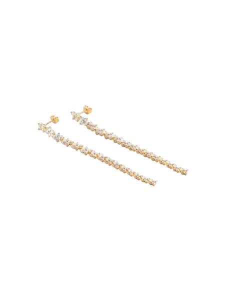 Brincos compridos Beloved da Agatha: elegância e brilho em ouro e zircónias