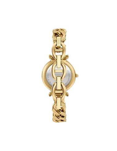Montre Fossil Carlie : élégance dorée avec cristal facetté et bracelet à maillons