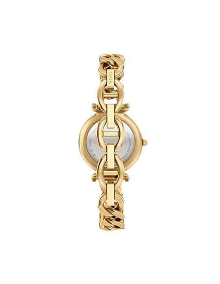 Montre Fossil Carlie : élégance dorée avec cristal facetté et bracelet à maillons