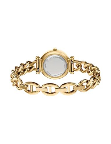 Montre Fossil Carlie : élégance dorée avec cristal facetté et bracelet à maillons