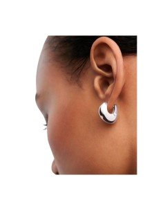 PDPAOLA SILVER WAVE HOOP EARRINGS 2