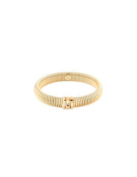 Bracciale Tommy Hilfiger in acciaio inossidabile argentato e logo, stile elegante e moderno