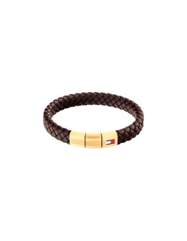 Pulseira Tommy Hilfiger de couro castanho e aço para homem em couro castanho e aço: elegância e estilo versátil