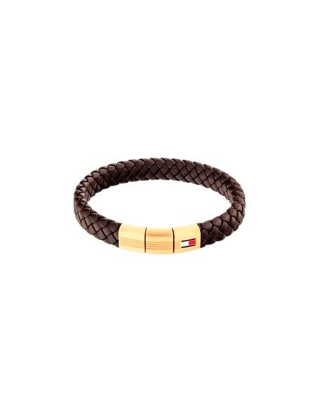 Pulseira Tommy Hilfiger de couro castanho e aço para homem em couro castanho e aço: elegância e estilo versátil