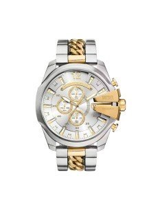 Montre chronographe bicolore Diesel Mega Chief pour homme - design robuste et élégant